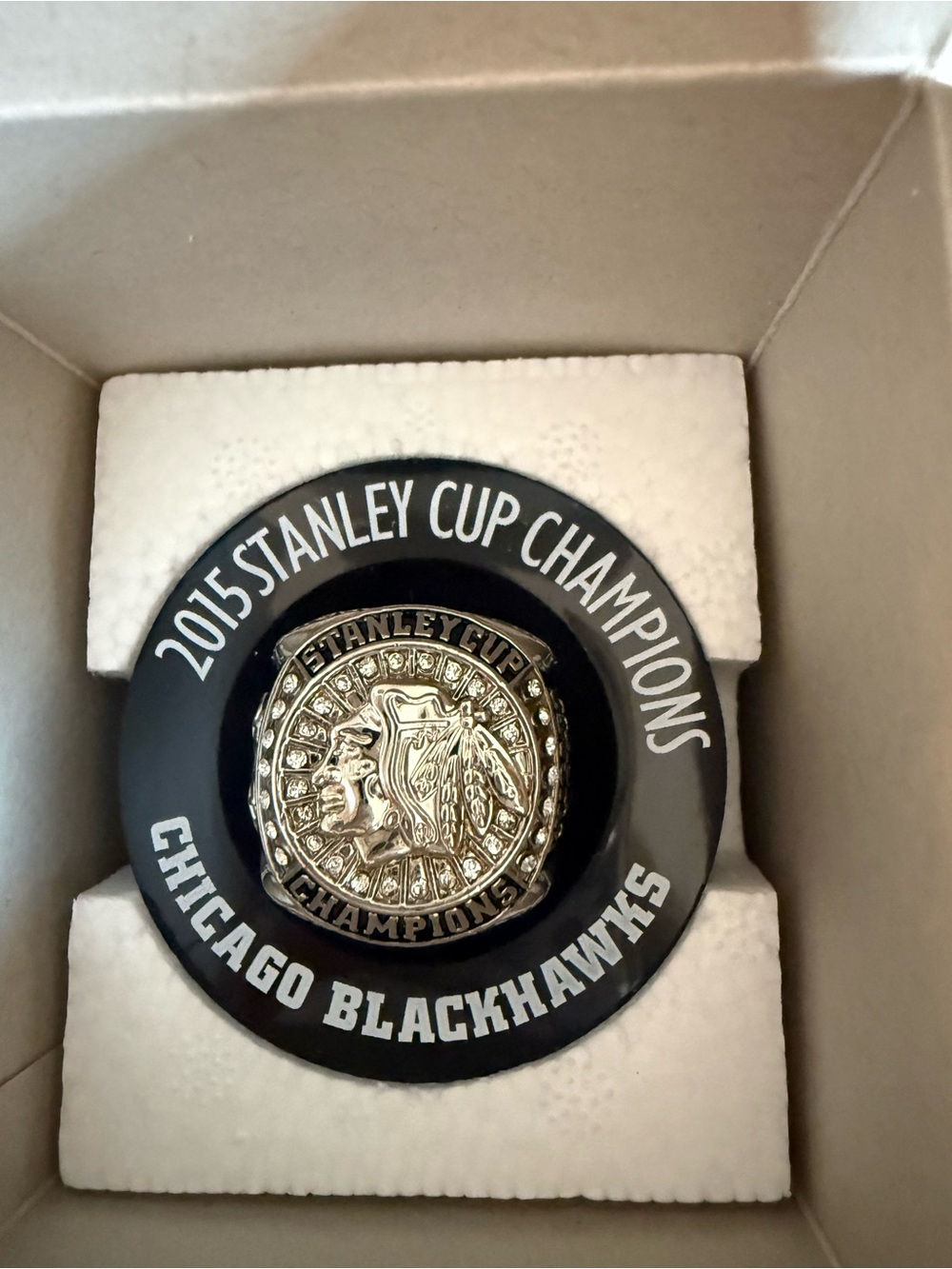 2015 Chicago Blackhawks Stanley Cup Champions Replica Ring Comcast SportsNet Box